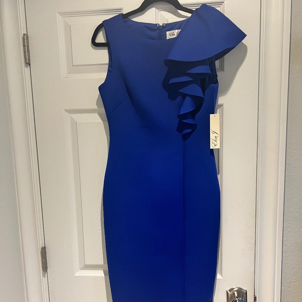 Eliza J Dress with shoulder ruffle